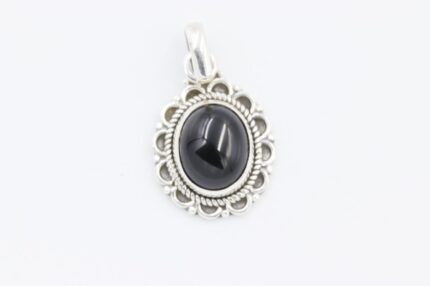 Damen Silber Anhänger Für Halskette, Schwarzer-Onyx, A50