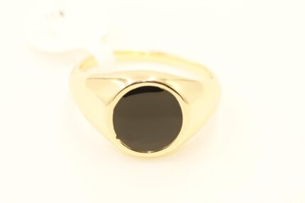 Herren Edelstahl Ringe-Vergoldet-Wasserfest, Schwerz-Design, Grösse: 63, A10