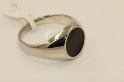 Herren Edelstahl Ringe-Wasserfest, Schwarz-Design, Grösse: 64, A12