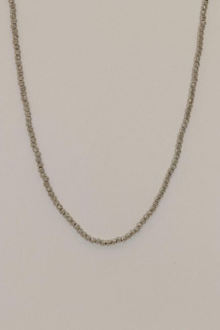 Damen Halskette Silber 925, Rhodinierte-Glänzend Kugel-Länge 44 cm, A21
