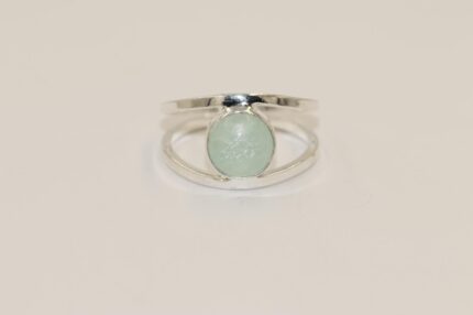 Damen Silberring 925, Jade, Cats Eye, Grösse 55, A53