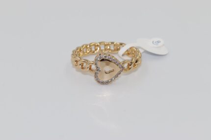 Damen Fingerringe, Edelstahl, Vergoldet, Wasserfest, Zirkonia-Weiss, Grösse 57, A125
