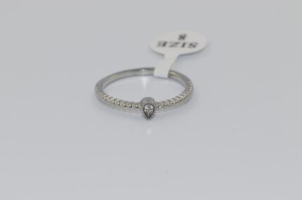 Damen Fingerringe, Edelstahl, Vergoldet, Wasserfest, Zirkonia-Weiss, Grösse 57, A126