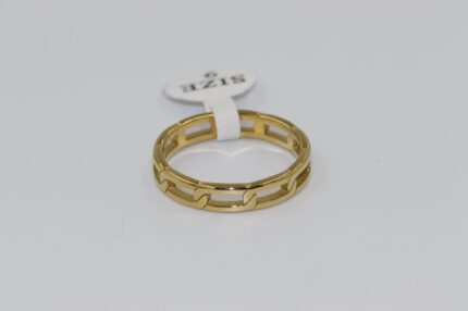 Damen Fingerringe, Edelstahl, Vergoldet, Wasserfest, Grösse 60, A163