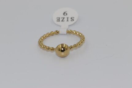 Damen Fingerringe, Edelstahl, Vergoldet, Grösse 60, A162