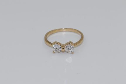 Damen Fingerringe, Edelstahl, Vergoldet, Wasserfest, Zirkonia-Weiss, Grösse 56, A172
