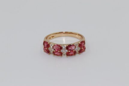 Damen Fingerringe, Edelstahl, Vergoldet, Wasserfest, Zirkonia-Weiss, Bunte-Saphir, Grösse 57, A181
