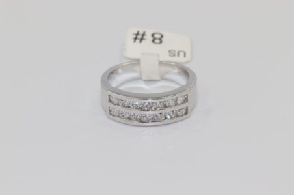 Damen Fingerringe, Edelstahl, Wasserfest, Zirkonia-Weiss, Grösse 56, A183