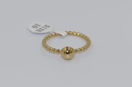 Damen Fingerringe, Edelstahl, Vergoldet, Grösse 64, A215