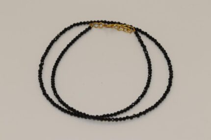 Damen Halskette-Onyx-Ca.1mm , Verschluss , 38cm-Verlängerung bis 41cm, A1