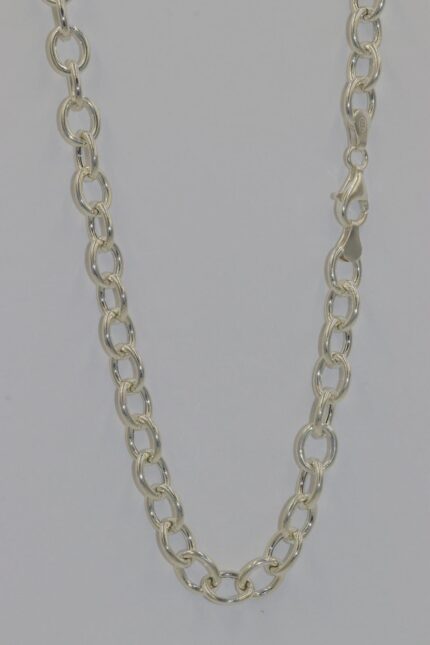 Damen Halskette Silber 925, Glieder Kette, Ca. 12 mm, Länge: 45cm, NH2